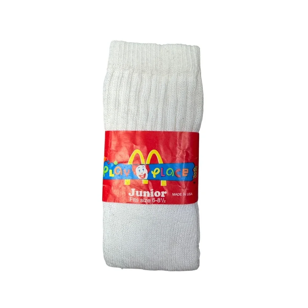 Vinatge McDonalds Play Place White Socks 3-7 Years Made in USA